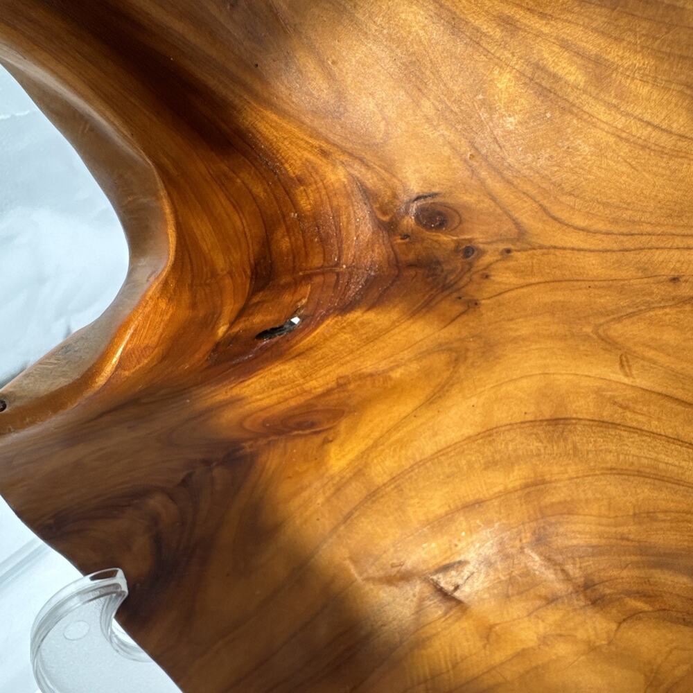 Large 10” x 9.5” x 4” Burl Wood Bowl Hand Turned Natural Live Edge - Picture 2 of 10